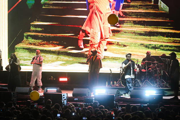 Croatia Black Eyed Peas Concert Taboo, apl.de.ap, will.i.am, and J.Rey Soul of Black Eyed Peas perform on stage during their concert at Bundek Lake in Zagreb, Croatia on June 26, 2026.  LucijaxOcko PIXSELL
