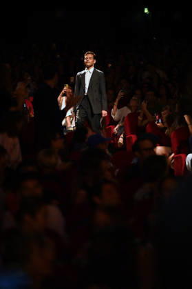 4th Nouvelles Vagues International Biarritz Film Festival Day Four FC Rami Malek speaks onstage during the premiere of In Waves on Day Four of the 4th Nouvelles Vagues International Biarritz Film Festival on June 26, 2026 in Biarritz, France. Photo by Franck Castel ABACAPRESS.COM Biarritz France  Copyright: xCastelxFranck ABACAx