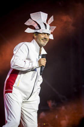 Jamiroquai live at Tinderbox 2026 Odense, Denmark. 26th, June 2026. The British funk and pop band Jamiroquai performs a live concert during the Danish music festival Tinderbox 2026 in Odense. Here singer and songwriter Jay Kay is seen live on stage. Denmark, Odense  Copyright: xGonzalesxPhoto LassexLagonix