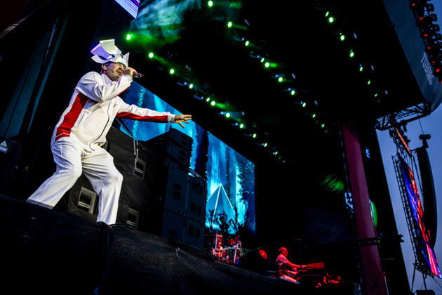 Jamiroquai live at Tinderbox 2026 Odense, Denmark. 26th, June 2026. The British funk and pop band Jamiroquai performs a live concert during the Danish music festival Tinderbox 2026 in Odense. Here singer and songwriter Jay Kay is seen live on stage. Denmark, Odense  Copyright: xGonzalesxPhoto LassexLagonix
