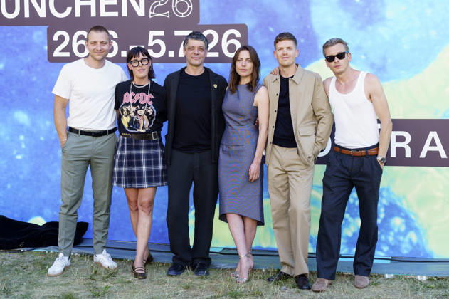 Matthias Zera, Eva Karl Faltermeier, Carlo Ljubek, Antje Traue, Ferdinand Hofer und Franz Pätzold bei der Premiere des ARD Fernsehfillms Tatort - Zwischenwelten auf dem 43. Filmfest München 2026 im HFF Audimax. München, 26.06.2026