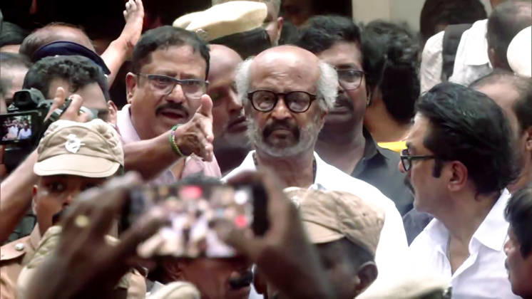 RECORD DATE NOT STATED Veteran actor Rajinikanth Pays Last Respects to Veteran Actor-Director K Bhagyaraj at His Chennai Residence Chennai, Jun 27 (ANI): Veteran actor Rajinikanth arrives to pay his respects to popular actor and director K Bhagyaraj, who passed away today. The mortal remains of the veteran Tamil filmmaker were brought to his residence, in Chennai on Saturday. (ANI Video Grab) Chennai Hyderabad India Copyright: xANIx ANI_20260627166