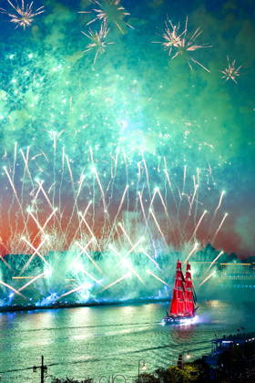 RUSSIA, ST PETERSBURG - JUNE 28, 2026: The Rossiya brig sails the Neva River during the Scarlet Sails festival, an annual celebration for secondary school leavers. Alexander Melekhov TASS  94386487