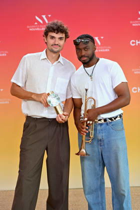 Closing Ceremony 4th Nouvelles Vagues International Biarritz Film Festival FC Victor Ruprich-Robert pose with his award with Edson Anibal after the closing ceremony during the 4th Nouvelles Vagues International Biarritz Film Festival on June 27, 2026 in Biarritz, France Photo by Franck Castel ABACAPRESS.COM Biarritz France  Copyright: xCastelxFranck ABACAx