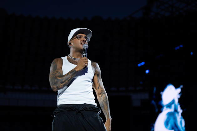 June 27, 2026, Naples, Italy: Emanuele Palumbo aka Geolier, performs live on stage at Diego Armando Maradona Stadium during the Geolier STADI 2026 Tour. Naples Italy - ZUMAs197 20260627_aaa_s197_151 Copyright: xAndreaxGulx