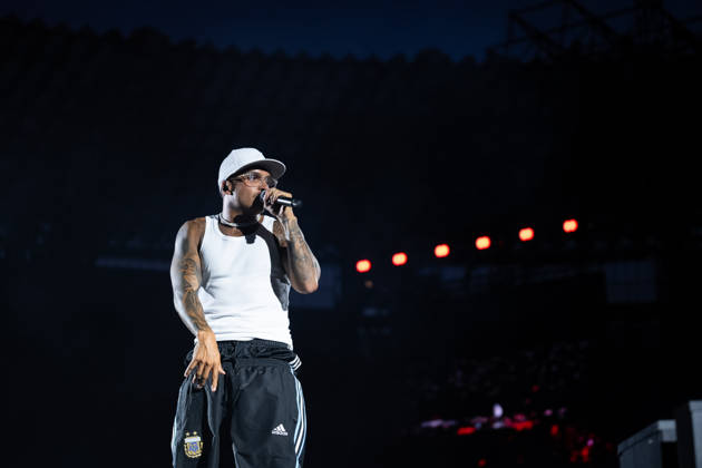 June 27, 2026, Naples, Italy: Emanuele Palumbo aka Geolier, performs live on stage at Diego Armando Maradona Stadium during the Geolier STADI 2026 Tour. Naples Italy - ZUMAs197 20260627_aaa_s197_169 Copyright: xAndreaxGulx