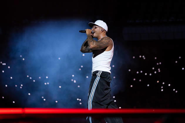 June 27, 2026, Naples, Italy: Emanuele Palumbo aka Geolier, performs live on stage at Diego Armando Maradona Stadium during the Geolier STADI 2026 Tour. Naples Italy - ZUMAs197 20260627_aaa_s197_181 Copyright: xAndreaxGulx
