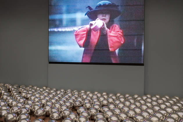 Artwork by Yayoi Kusama (b. 1929, Matsumoto) in Museum Ludwig in Cologne, Germany on 6th May 2026.