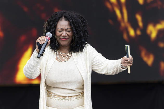 Liz Mitchell von Boney M. live beim Rainbow Festival am Fühlinger See. Köln, 27.06.2026
