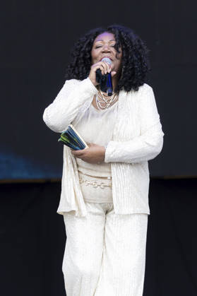 Liz Mitchell von Boney M. live beim Rainbow Festival am Fühlinger See. Köln, 27.06.2026