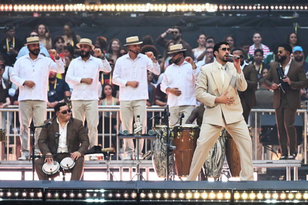 Bad Bunny performing at Tottenham Hotspur Stadium LONDON, ENGLAND - JUNE 27: Bad Bunny performing at Tottenham Hotspur Stadium on June 27, 2026 in London, England. CAP MAR MAR Great Britain Copyright: xMartinxHarris CapitalxPicturesx