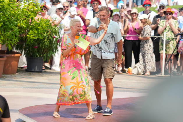ZDF-Fernsehgarten 2026. Andrea (Kiwi) Kiewel und Ralf Moeller im ZDF Fernsehgarten mit dem Motto Sommerparty am 28.06.2026 in Mainz. Mainz ZDF Fernsehgarten Rheinland-Pfalz
