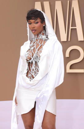 Dess Dior arrives on the red carpet for 26th annual BET Awards live telecast at the Peacock Theater in Los Angeles on Sunday, June 28, 2026. The BET Awards honors Black entertainers and other people of color in music, film, sports and philanthropy.  LAP20260628156 GREGxGRUDT