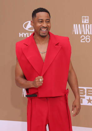 Brandon T. Jackson arrives on the red carpet for 26th annual BET Awards live telecast at the Peacock Theater in Los Angeles on Sunday, June 28, 2026. The BET Awards honors Black entertainers and other people of color in music, film, sports and philanthropy.  LAP20260628154 GREGxGRUDT