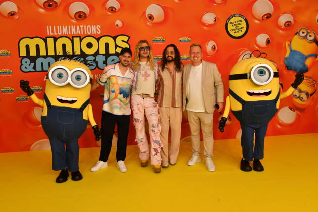 Dominik Porschen, Bill und Tom Kaulitz und Jens Knossala Deutschlandpremiere Minions &Monster Mathäser Filmpalast München 28. Juni 2026