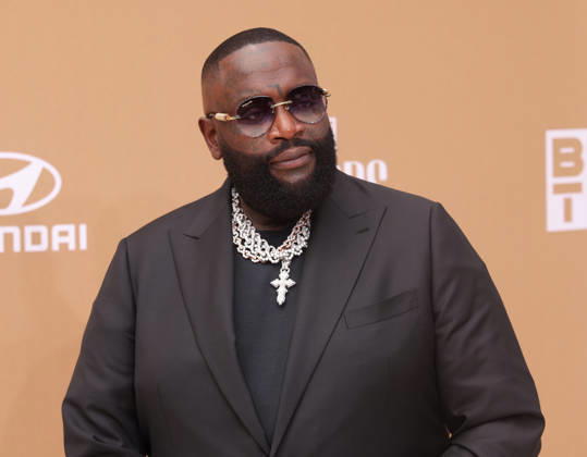 Rick Ross arrives on the red carpet for 26th annual BET Awards live telecast at the Peacock Theater in Los Angeles on Sunday, June 28, 2026. The BET Awards honors Black entertainers and other people of color in music, film, sports and philanthropy.  LAP20260628208 GREGxGRUDT
