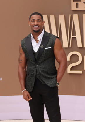 Oshea Russell arrives on the red carpet for 26th annual BET Awards live telecast at the Peacock Theater in Los Angeles on Sunday, June 28, 2026. The BET Awards honors Black entertainers and other people of color in music, film, sports and philanthropy.  LAP20260628212 GREGxGRUDT