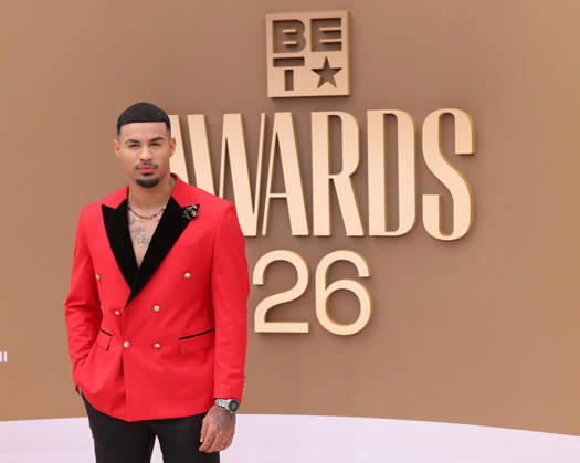 Dion Rome arrives on the red carpet for 26th annual BET Awards live telecast at the Peacock Theater in Los Angeles on Sunday, June 28, 2026. The BET Awards honors Black entertainers and other people of color in music, film, sports and philanthropy.  LAP20260628184 GREGxGRUDT