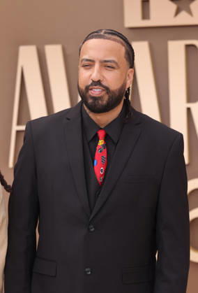 French Montana arrives on the red carpet for 26th annual BET Awards live telecast at the Peacock Theater in Los Angeles on Sunday, June 28, 2026. The BET Awards honors Black entertainers and other people of color in music, film, sports and philanthropy.  LAP20260628311 GREGxGRUDT