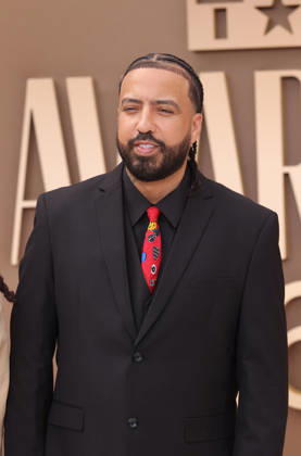 French Montana arrives on the red carpet for 26th annual BET Awards live telecast at the Peacock Theater in Los Angeles on Sunday, June 28, 2026. The BET Awards honors Black entertainers and other people of color in music, film, sports and philanthropy.  LAP20260628322 GREGxGRUDT