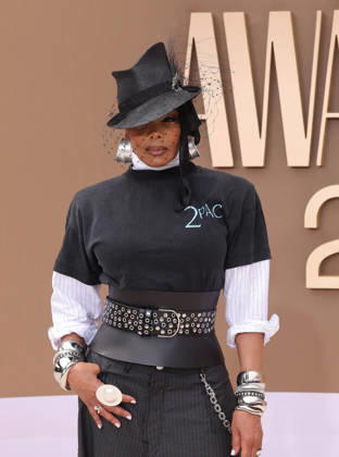 Janet Jackson arrives on the red carpet for 26th annual BET Awards live telecast at the Peacock Theater in Los Angeles on Sunday, June 28, 2026. The BET Awards honors Black entertainers and other people of color in music, film, sports and philanthropy.  LAP20260628354 GREGxGRUDT