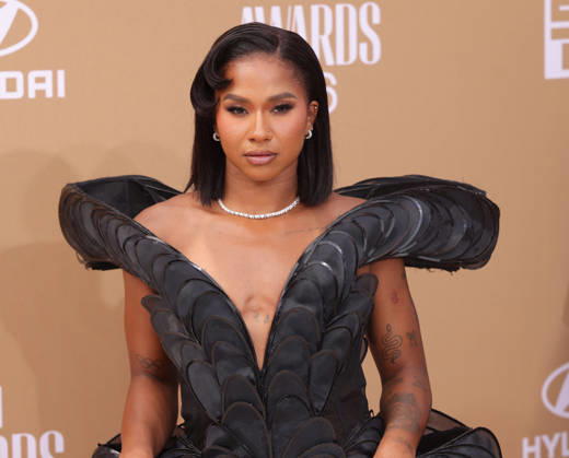 Jordan Chiles arrives on the red carpet for 26th annual BET Awards live telecast at the Peacock Theater in Los Angeles on Sunday, June 28, 2026. The BET Awards honors Black entertainers and other people of color in music, film, sports and philanthropy.  LAP20260628357 GREGxGRUDT