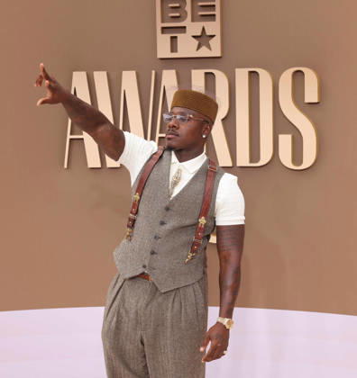 DaBaby arrives on the red carpet for 26th annual BET Awards live telecast at the Peacock Theater in Los Angeles on Sunday, June 28, 2026. The BET Awards honors Black entertainers and other people of color in music, film, sports and philanthropy.  LAP20260628372 GREGxGRUDT