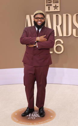 Druski arrives on the red carpet for 26th annual BET Awards live telecast at the Peacock Theater in Los Angeles on Sunday, June 28, 2026. The BET Awards honors Black entertainers and other people of color in music, film, sports and philanthropy.  LAP20260628417 GREGxGRUDT