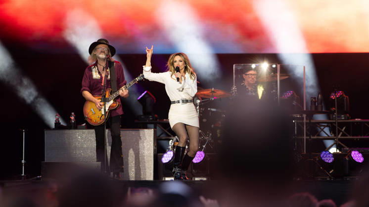 Roxette, Live Back Again, Schloßplatz, Coburg Concert, Live Music Roxette, Live Back Again 28 Jun 2026 Schloßplatz, Coburg, Germany Image: Christoffer Lundquist and Lena Philipsson, of Rosette, preform in the Schloßplatz, Coburg. Copyright: xPresseFotoxEvansx