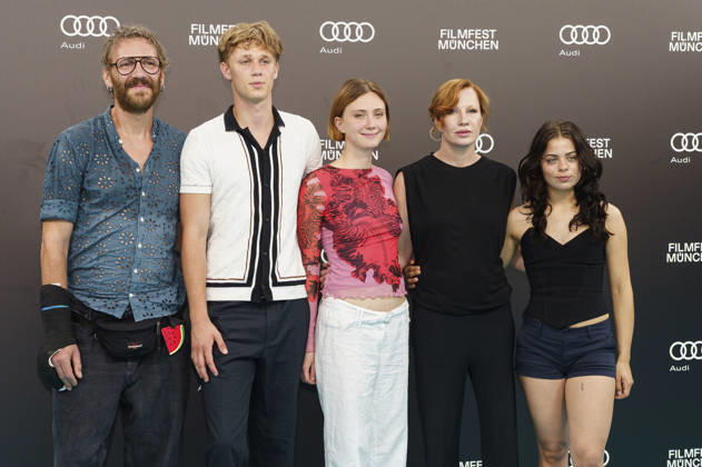 Gast, Tristan Lopez, Carla Huttermann, Birgit Minichmayr und Nanon Esja Wendel bei der Premiere des Kinofilms Everytime auf dem 43. Filmfest München 2026 in der Hochschule für Fernsehen und Film. München, 28.06.2026