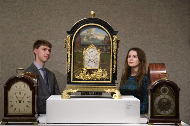 Bonhams Classics Week Sales at Bonhams, London, UK - 29 June 2026 A staff member views A fine and rare mid 18th century ebonised musical and automata organ clock - George Pyke, London (est. £30k - £50k) which is part of Bonhams Classics Week Sales on 30th June - 2nd July at Bonhams, London, England, UK on Monday 29 June, 2026., Credit:Justin Ng Avalon UK, England, London, Bonhams Copyright: xJustinxNgx xAvalonx 1113334513