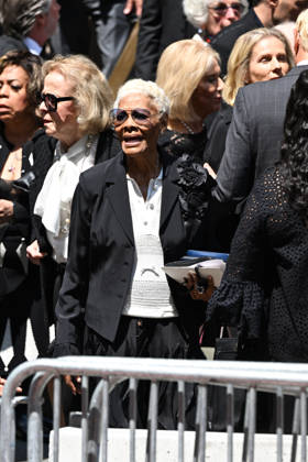Mourners depart the funeral of legendary music executive Clive Davis, who died last week aged 94, at Central Synagogue in New York City Featuring: Dionne Warwick Where: New York City, New York, United States When: 29 Jun 2026 Credit: Elder Ordonez INSTARimages EDITORIAL USE ONLY. NOT FOR USE BY NEWSPAPERS BASED IN THE UK. Copyright: xx instar55815958