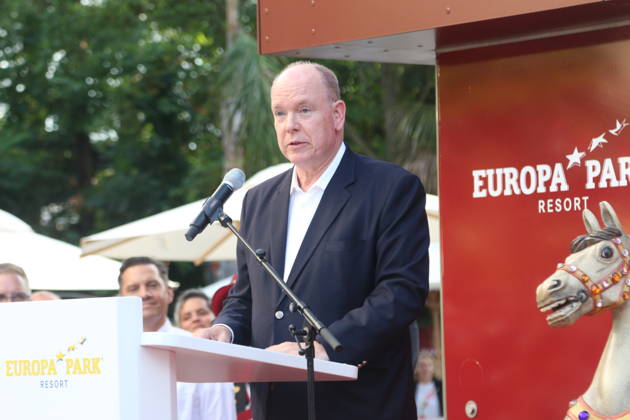 Im Bild: Fürst Albert II. von Monaco. Fürst Albert II. von Monaco und seine Familie, darunter Fürstin Charlene sowie die Kinder Prinz Jacques und Prinzessin Gabriella, weihten am 29. Juni 2026 den 18. europäischen Themenbereich Monaco im Europa Park in Rust ein. Begleitet wurden sie von Prinzessin StÃ phanie und Parkinhaber Roland Mack. Copyright: xAgenturxMatthiasxWehnertx xM.xGränzdörferx