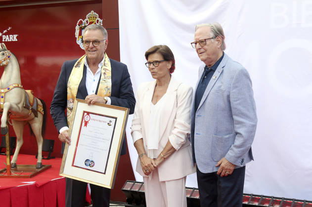 Roland Mack, Stephanie von Monaco und Urs Pilz bei der Einweihung des Themenbereichs Monaco im Europa-Park. Rust, 29.06.2026