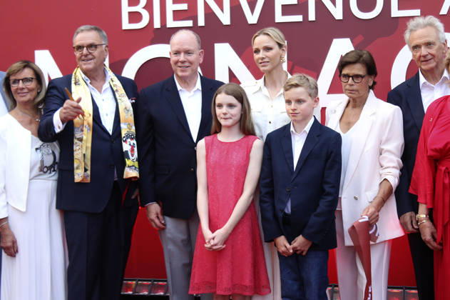 Marianne Mack, Roland Mack, Albert II. Fürst von Monaco, Prinzessin Gabriella von Monaco, Charlene Fürstin von Monaco, Erbprinz Jacques von Monaco, Stephanie von Monaco und Jürgen Mack bei der Einweihung des Themenbereichs Monaco im Europa-Park. Rust, 29.06.2026