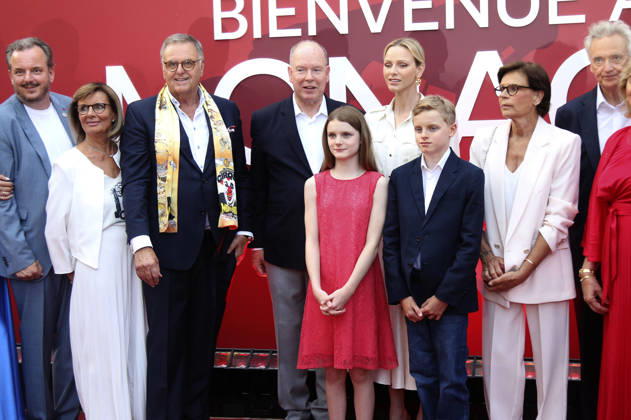 Marianne Mack, Roland Mack, Albert II. Fürst von Monaco, Prinzessin Gabriella von Monaco, Charlene Fürstin von Monaco, Erbprinz Jacques von Monaco, Stephanie von Monaco und Jürgen Mack bei der Einweihung des Themenbereichs Monaco im Europa-Park. Rust, 29.06.2026