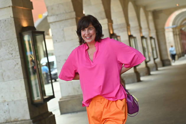 Elena UHLIG (Schauspielerin), Einzelbild,angeschnittenes Einzelmotiv,Halbfigur,halbe Figur. ZDF Empfang Get Together Orange Hour in H ugo s Bar anlaesslich Filmfest Muenchen am 30.06.2026.