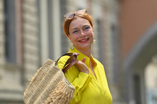 Aglaia Szyszkowitz (Schauspielerin), Einzelbild,angeschnittenes Einzelmotiv,Portrait,Portraet. ZDF Empfang Get Together Orange Hour in H ugo s Bar anlaesslich Filmfest Muenchen am 30.06.2026.