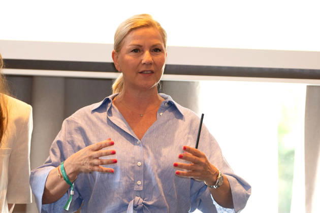 Aleksandra Bechtel auf der Buehne beim EuroMinds Wirtschaftsgipfel Get-together am 30.06.2026 im Radisson Blu Hotel in Hamburg Aleksandra Bechtel attend the EuroMinds Business Summit get-together event on June 30, 2026 at the Radisson Blu Hotel in Hamburg, Germany EuroMinds 2026 Event in Hamburg