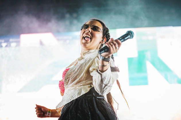 Mami Umami live at Roskilde Festival 2026 Roskilde, Denmark. 30th, June 2026. The Swedish duo Mami Umami performs a live concert during the Danish music festival Roskilde Festival 2026 in Roskilde. Here rapper and singer Miss Mami is seen live on stage. Denmark, Roskilde  Copyright: xGonzalesxPhoto ChristianxHjorthx