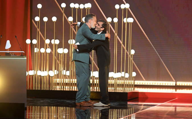 3rd Annual Spanish Fashion Academy Awards Juan Duyos and Adolfo Domínguez during the gala at the 3rd Annual Spanish Fashion Academy Awards, held at the Gran Teatro Príncipe Pío on June 30, 2026, in Madrid, Spain. The awards recognize the brands, designers, artisans, companies, and projects that make up the industry through 13 categories that ensure the sector—which is very broad and diverse—is properly represented. FASHION AWARDS PHOTOCALL José Madrid, Madrid, Spain Copyright: xJosà xOlivax 7634733