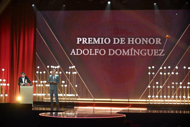 3rd Annual Spanish Fashion Academy Awards Juan Duyos and Adolfo Domínguez during the gala at the 3rd Annual Spanish Fashion Academy Awards, held at the Gran Teatro Príncipe Pío on June 30, 2026, in Madrid, Spain. The awards recognize the brands, designers, artisans, companies, and projects that make up the industry through 13 categories that ensure the sector—which is very broad and diverse—is properly represented. FASHION AWARDS PHOTOCALL José Madrid, Madrid, Spain Copyright: xJosà xOlivax 7634736