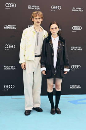 Philip Günsch und Mariella Aumann bei der Premiere des ARD-Films Chamäleon auf dem 43. Filmfest München 2026 in der Hochschule für Fernsehen und Film. München, 30.06.2026