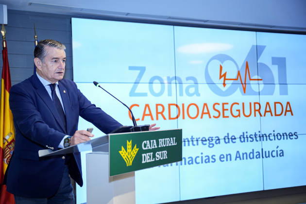 Awards Ceremony in Seville for Cardio-Safe Zones Designations Granted to Pharmacies as Part of the Numaplus Project The Acting Regional Minister of Health, the Presidency, and Emergencies, Antonio Sanz, speaks at the ceremony to present cardio-safe zone certifications to pharmacies as part of the Numaplus project. July 1, 2026, in Seville, Andalusia, Spain. JULY 1, 2026. María José Ló. Seville, Andalusia, Spain Seville, Andalusia, Spain Spain Copyright: xMariaxJosà xLopezx 7635161
