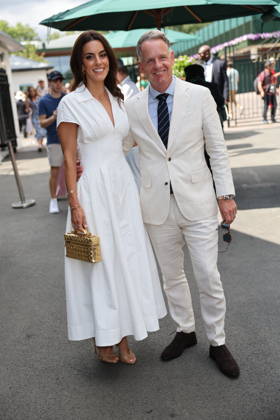 . 01 07 2026. London, United Kingdom. Golfer Luke Donald and wife arriving on the third day of the Wimbledon Tennis Championships in London.  xStephenxLockx xi-Imagesx IIM-26874-0006