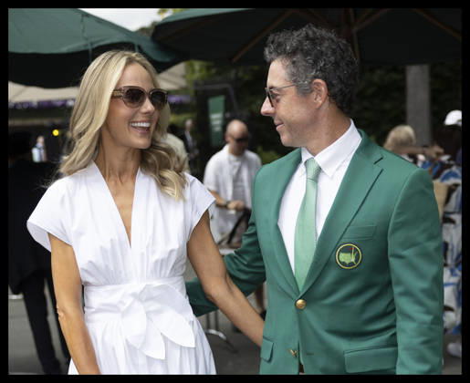 . 01 07 2026. London, United Kingdom. Golfer Rory McIIroy and his wife Erica Stoll arriving on day three of the Wimbledon Tennis Championships in London.  xStephenxLockx xi-Imagesx IIM-26874-0046