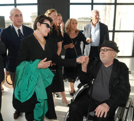 IPA86285147 - Milan, July 1, 2026: Opening of Joseph Kosuth’s permanent installation *Vedere le cose* at the Museo del Novecento; pictured are Joseph Kosuth and Lia Rumma  Copyright: xDuilioxPiaggesix xDuilioxPiaggesix 86285147