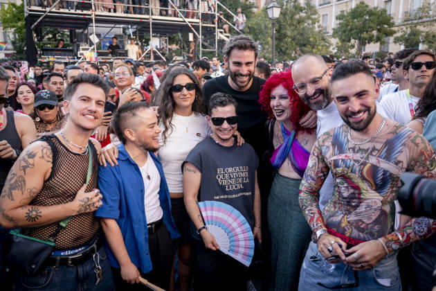 MADO 2026 Opening Ceremony Attendees at the Madrid Pride 2026 (MADO 2026) opening ceremony in Pedro Zerolo Square on July 1, 2026, in Madrid, Spain. The official opening will once again be led by La Plexy, a familiar face on Madrid’s nightlife scene. Alongside the master of ceremonies, the LGBTI film festival opening address will be hosted by Cayetana Guillén Cuervo, while Kany García will serve as the keynote speaker for Latino Pride on July 1, 2026, in Madrid, Spain.  Copyright: xA.xPÃ rezxMecax 7636958