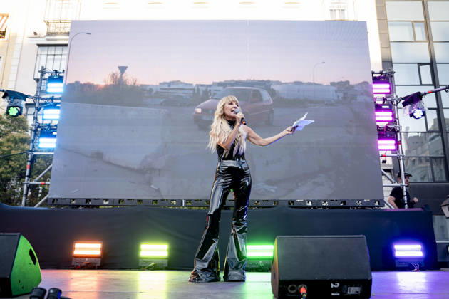 MADO 2026 Opening Ceremony: Actress Cayetana Guillén Cuervo during the opening ceremony of Madrid Pride 2026 (MADO 2026) in Pedro Zerolo Square on July 1, 2026, in Madrid, Spain. The official opening will once again be led by La Plexy, a familiar face on Madrid’s nightlife scene. Alongside the master of ceremonies, the LGBTI film festival’s opening address will be delivered by Cayetana Guillén Cuervo, while Kany García will serve as the opening speaker for Latino Pride on July 1, 2026, in Madrid, Spain.  Copyright: xA.xPÃ rezxMecax 7636990