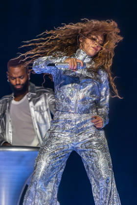 Shakira performs on stage during the Las Mujeres Ya No Lloran World Tour at the Kaseya Center. Miami, Florida on Wednesday July 1, 2026.  MIA20260701111 GARYxIxROTHSTEIN